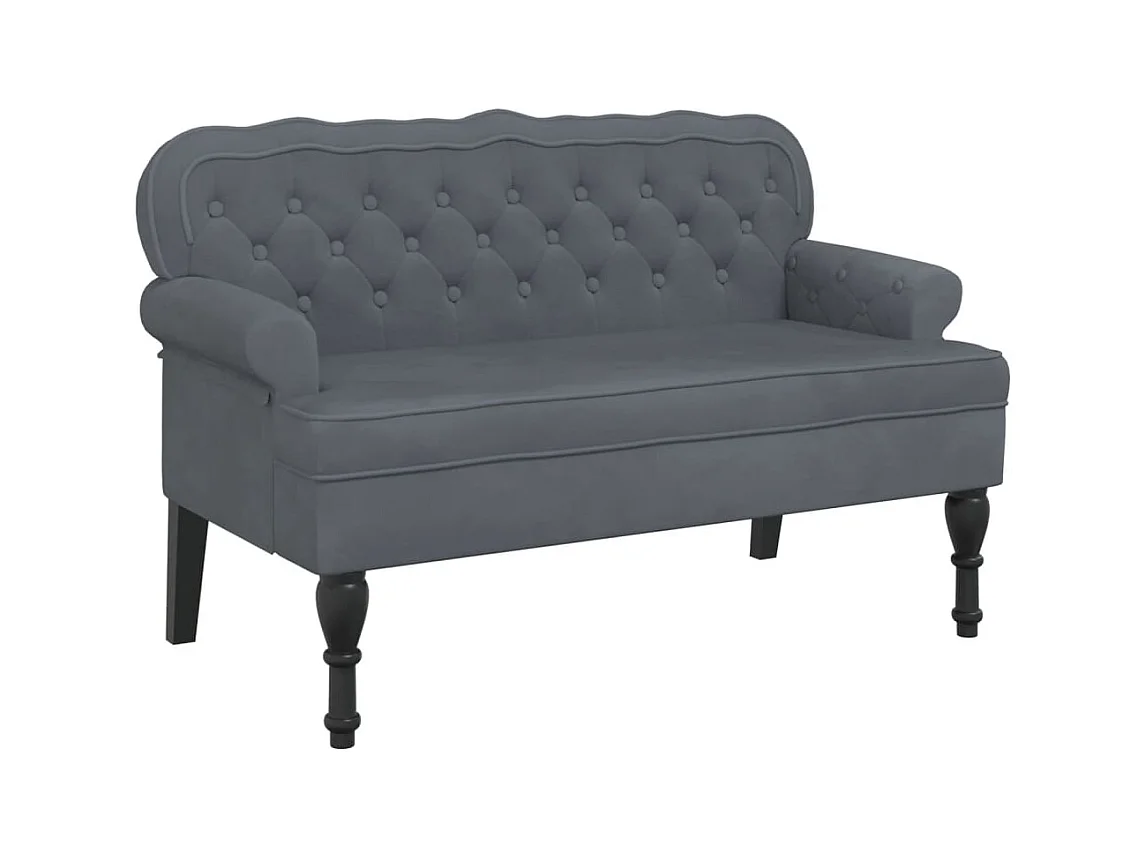 Banquette canapé avec dossier grise 119.5 x 64.5 x 75 cm DEC024647