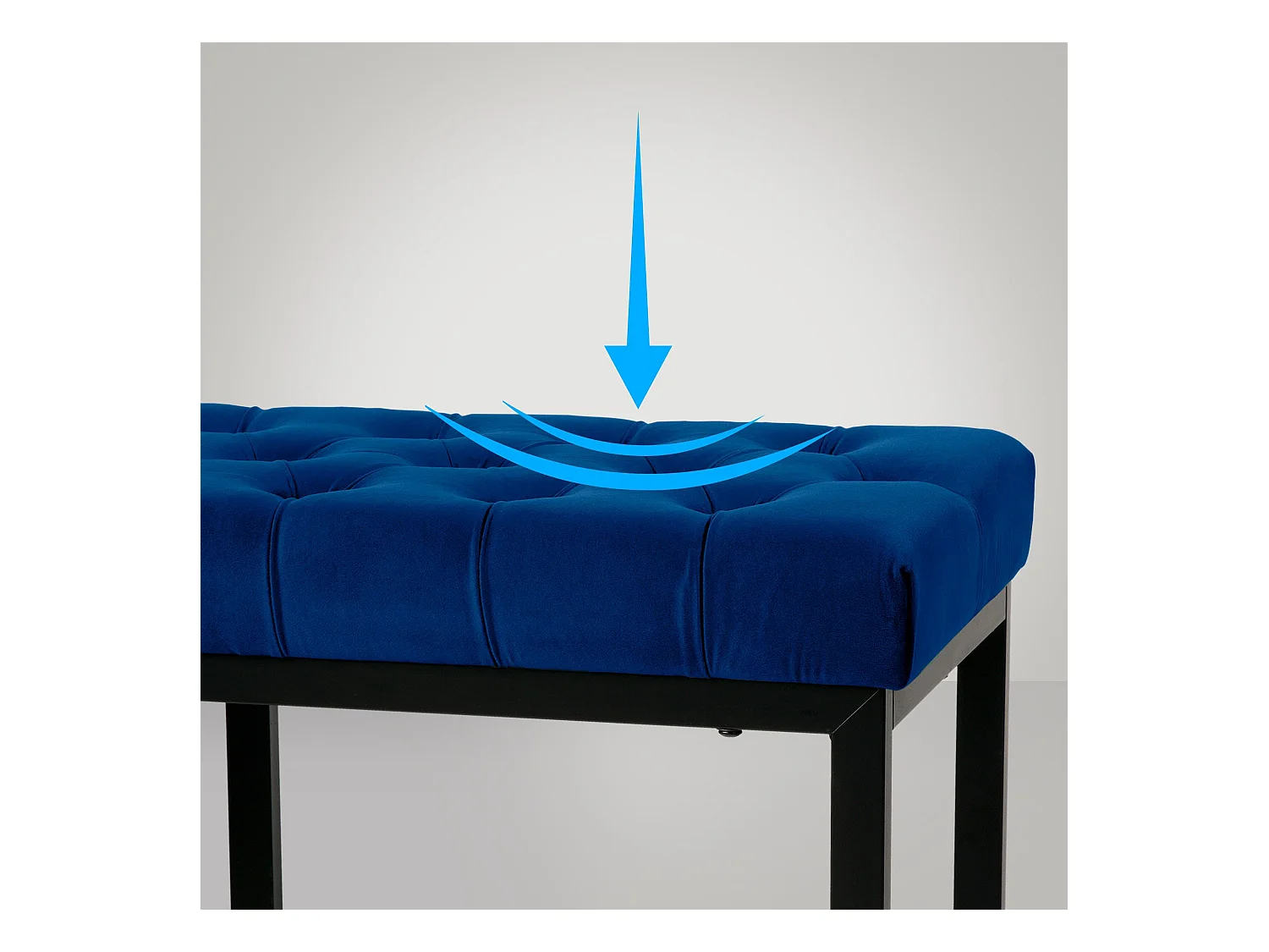 Banquette banc bout de métal bleue 120 x 37 x 42 cm 10_0003668