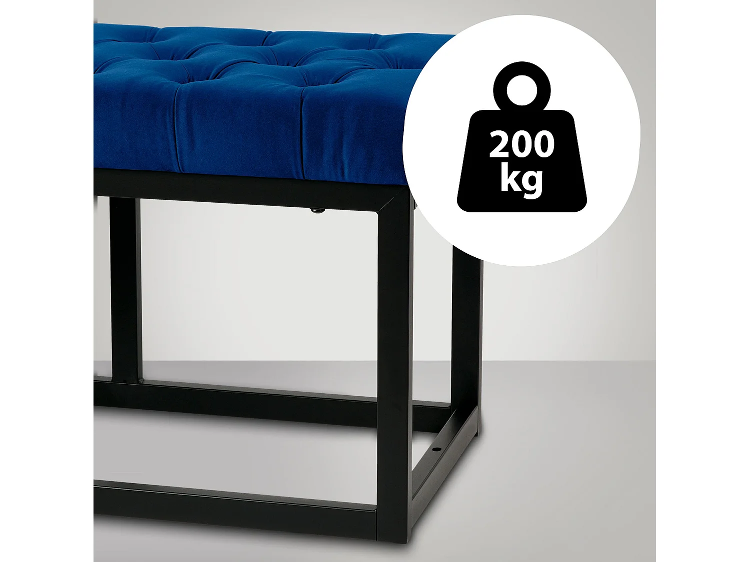 Banquette banc bout de métal bleue 120 x 37 x 42 cm 10_0003668