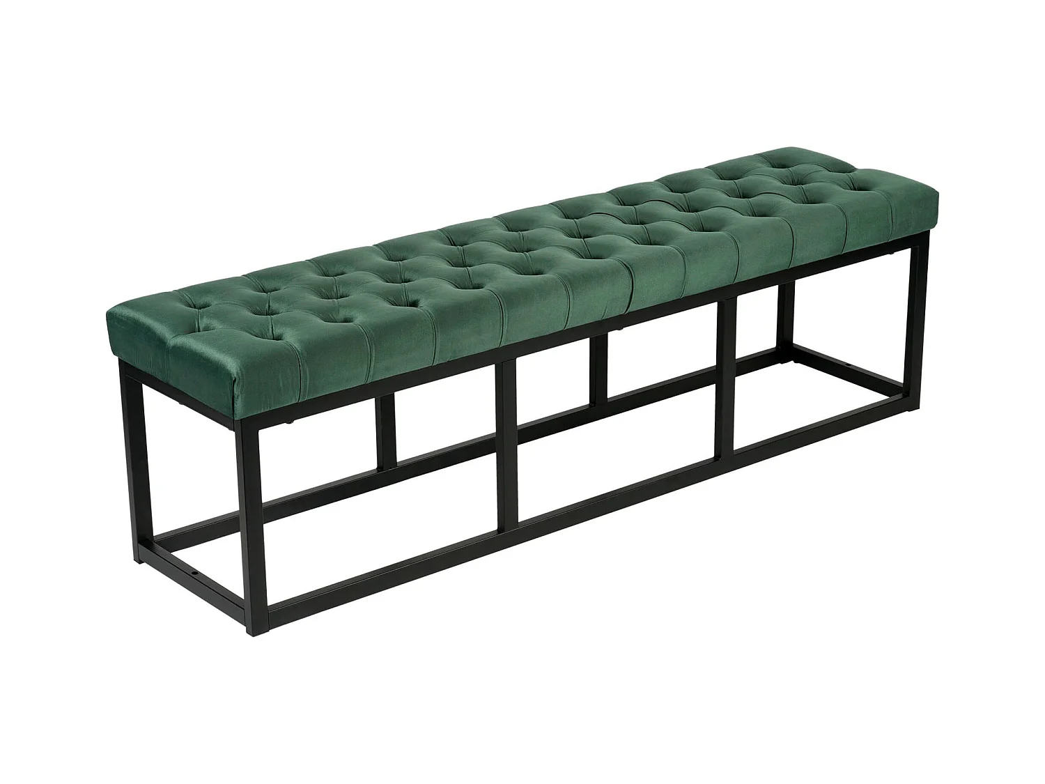 Banquette capitonné bout de métal argentée 150 x 37 x 42 cm BAN10112