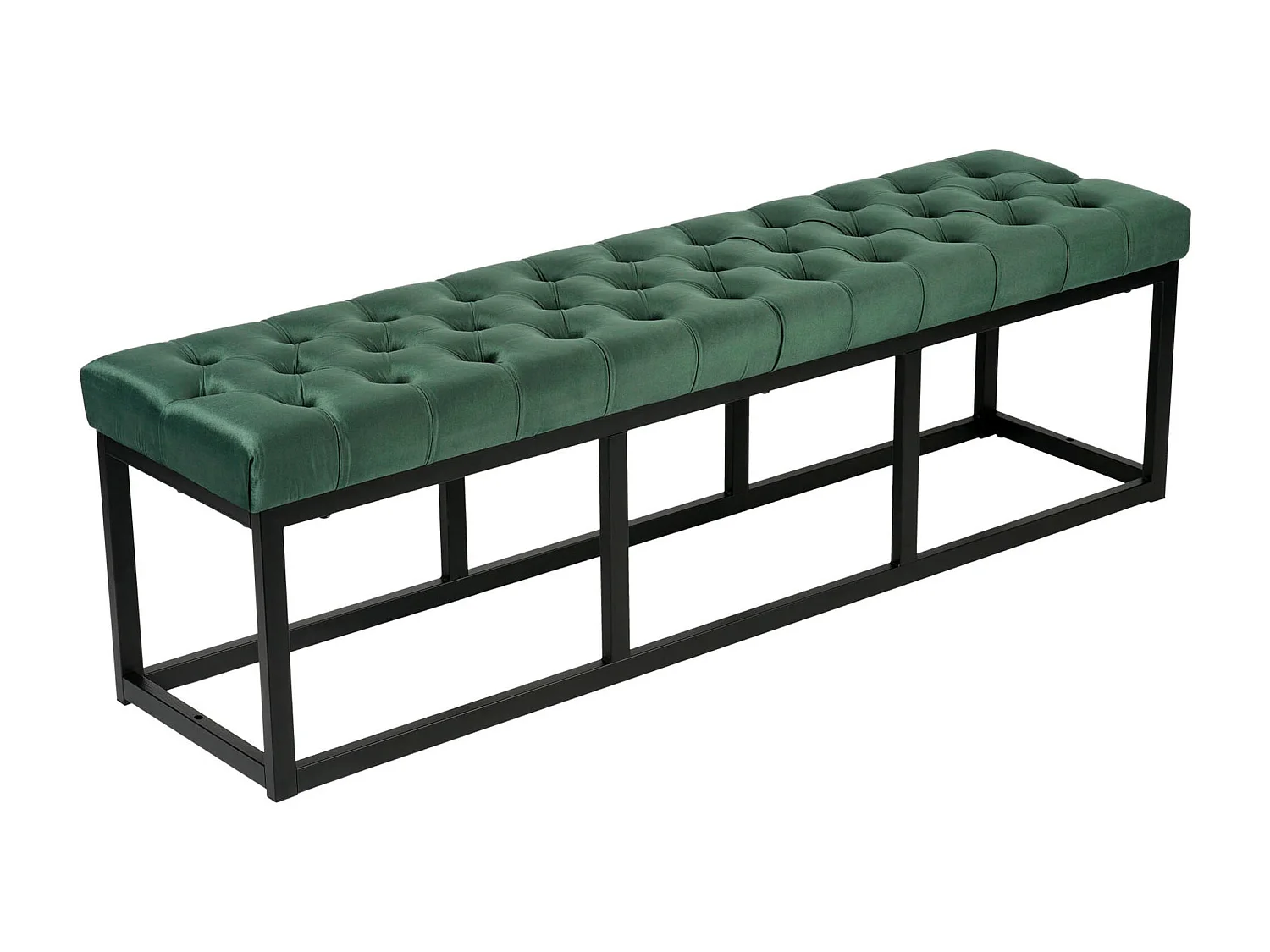 Banquette capitonné bout de métal argentée 150 x 37 x 42 cm BAN10112