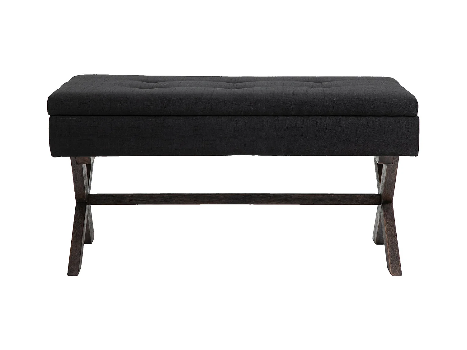 Banquette bout de lit tissu noire 98 x 57 x 51 cm 10_0003654