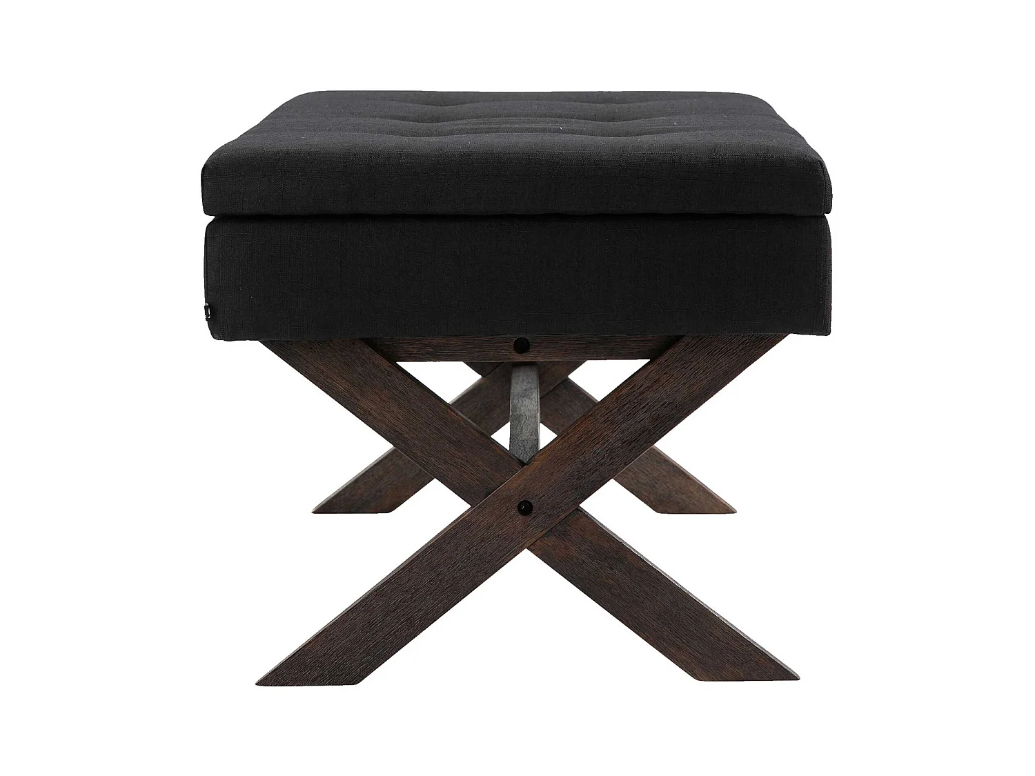 Banquette bout de lit tissu noire 98 x 57 x 51 cm 10_0003654