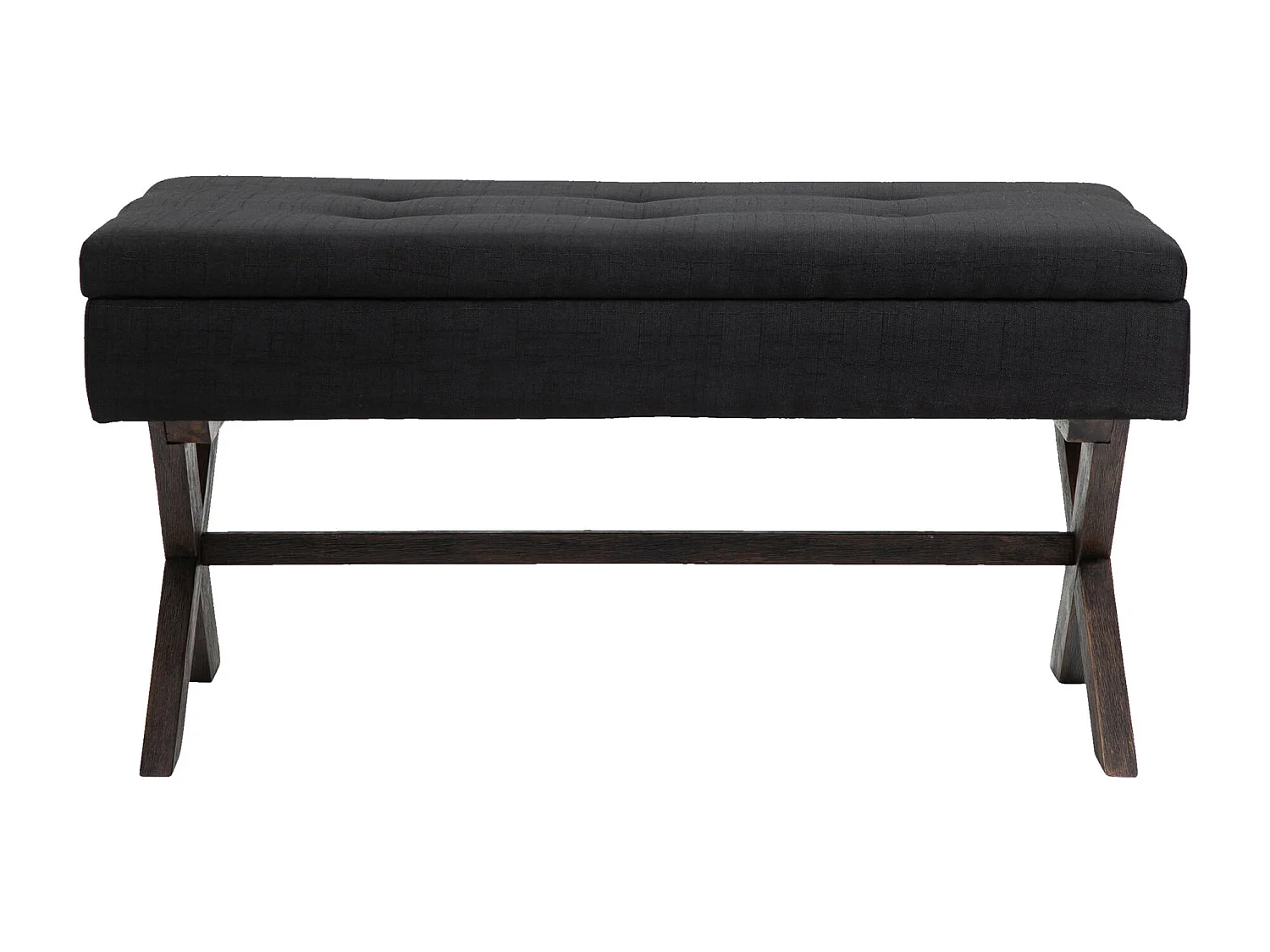 Banquette bout de lit tissu noire 98 x 57 x 51 cm 10_0003654