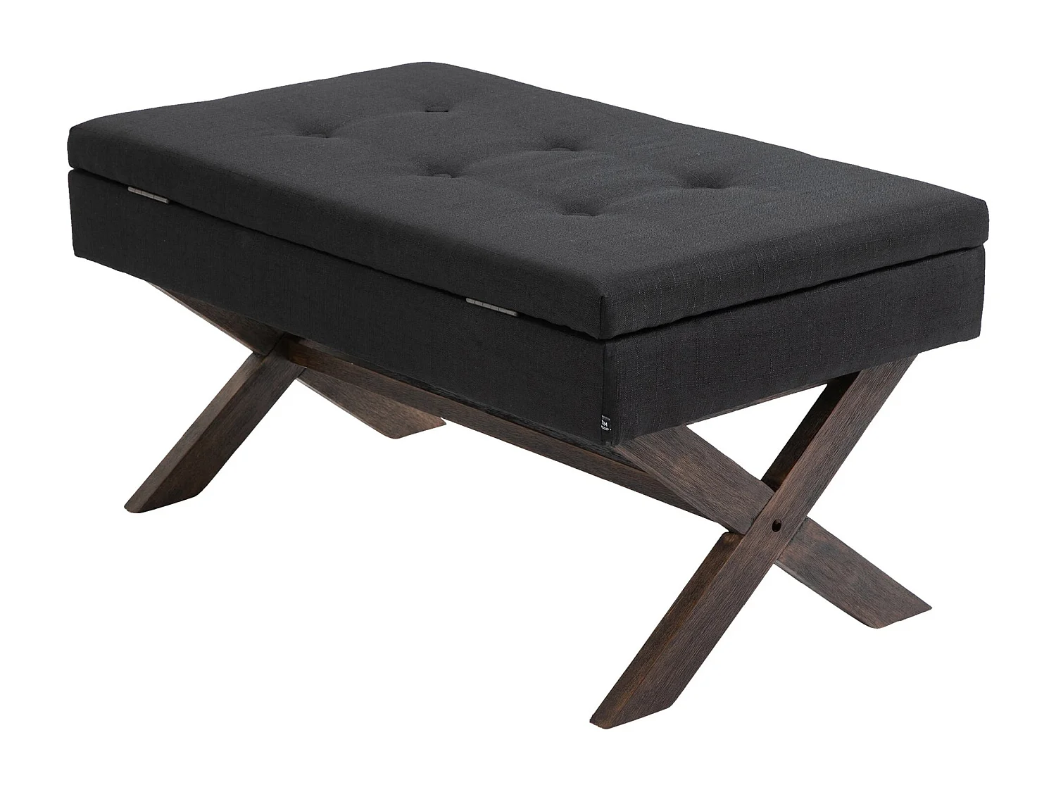 Banquette bout de lit tissu noire 98 x 57 x 51 cm 10_0003654