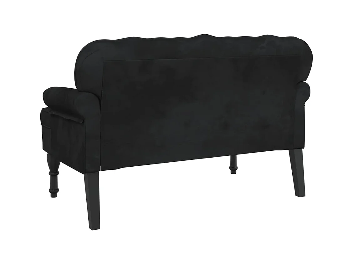 Banquette banc canapé avec noire 119.5 x 64.5 x 75 cm DEC024656