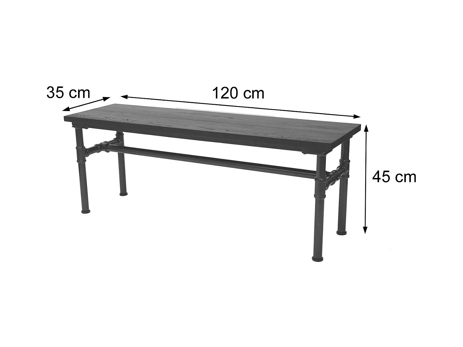Banc tabouret de salle bois marron 120 x 35 x 45 cm 04_0001153