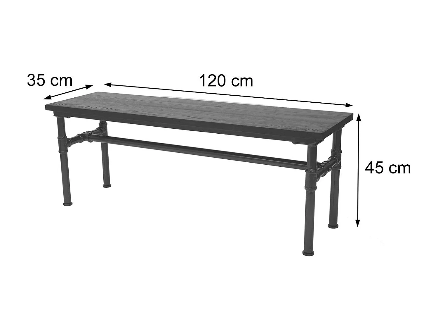Banc tabouret de salle bois marron 120 x 35 x 45 cm 04_0001153