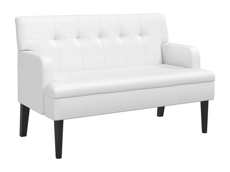 Banquette banc avec dossier PVC blanche 112 x 65.5 x 75 cm DEC024638