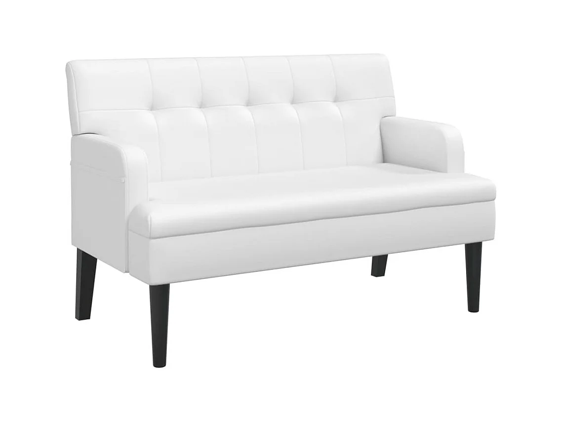 Banquette banc avec dossier PVC blanche 112 x 65.5 x 75 cm DEC024638