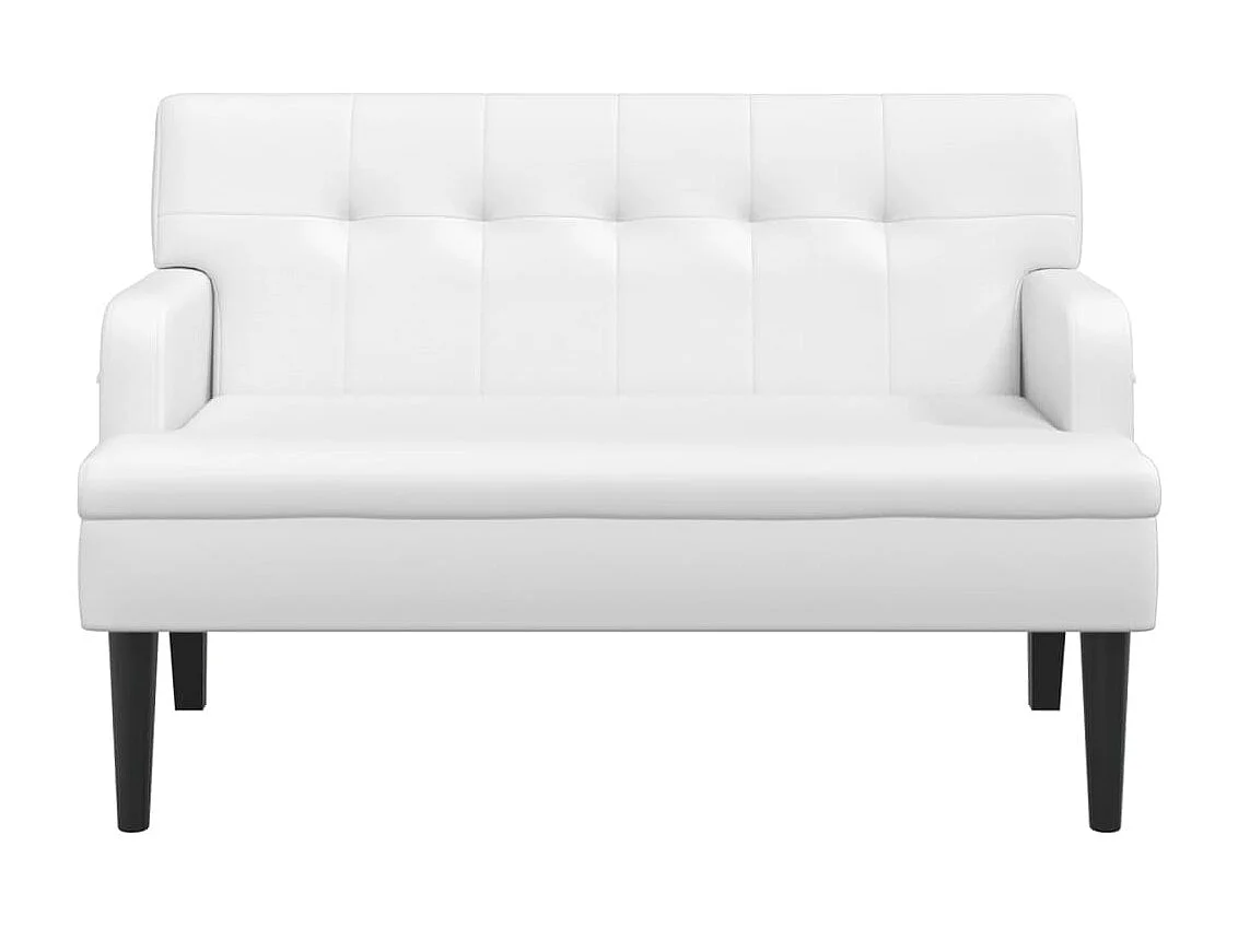 Banquette banc avec dossier PVC blanche 112 x 65.5 x 75 cm DEC024638