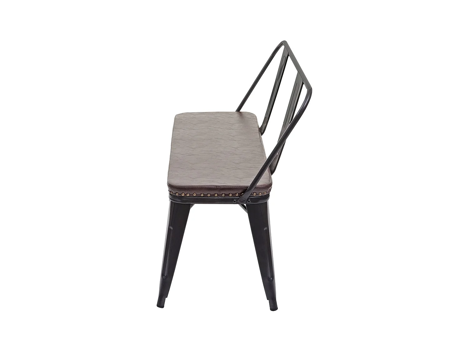 Banc avec dossier 2 métal marron 114 x 50 x 82 cm 04_0000063