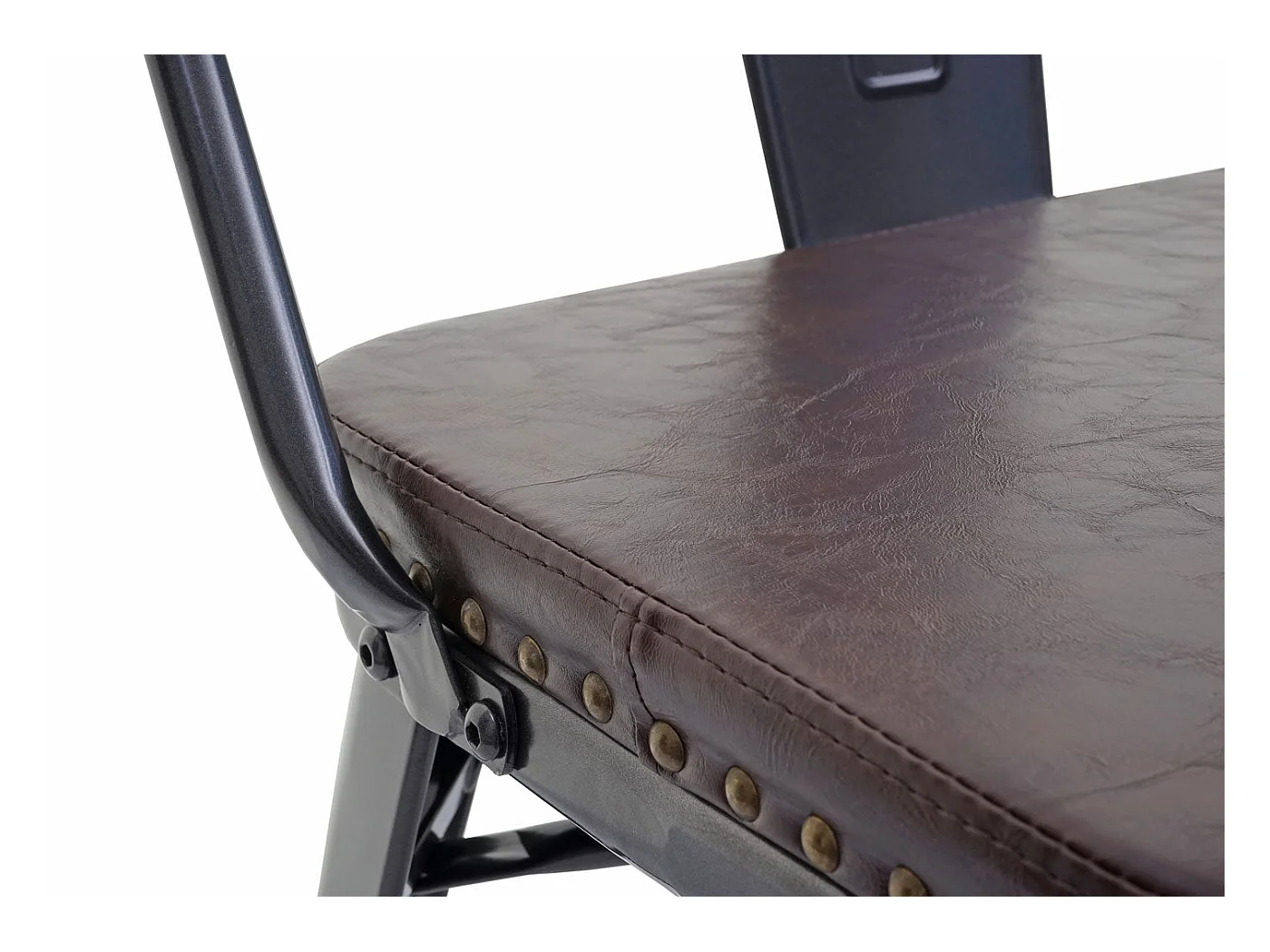 Banc avec dossier 2 métal marron 114 x 50 x 82 cm 04_0000063