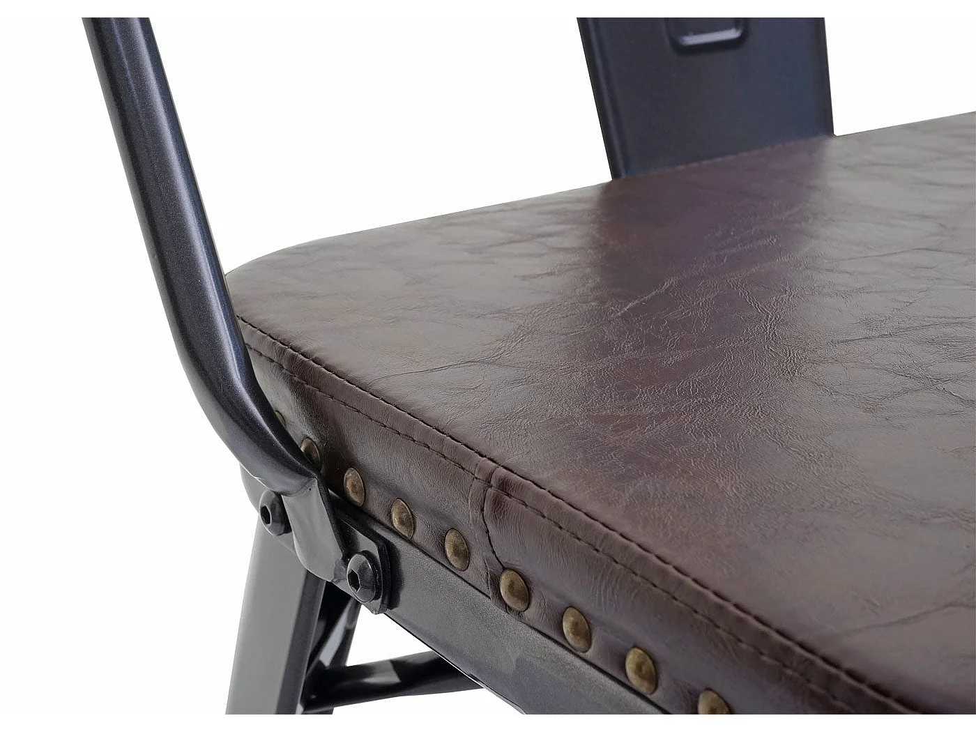 Banc avec dossier 2 métal marron 114 x 50 x 82 cm 04_0000063