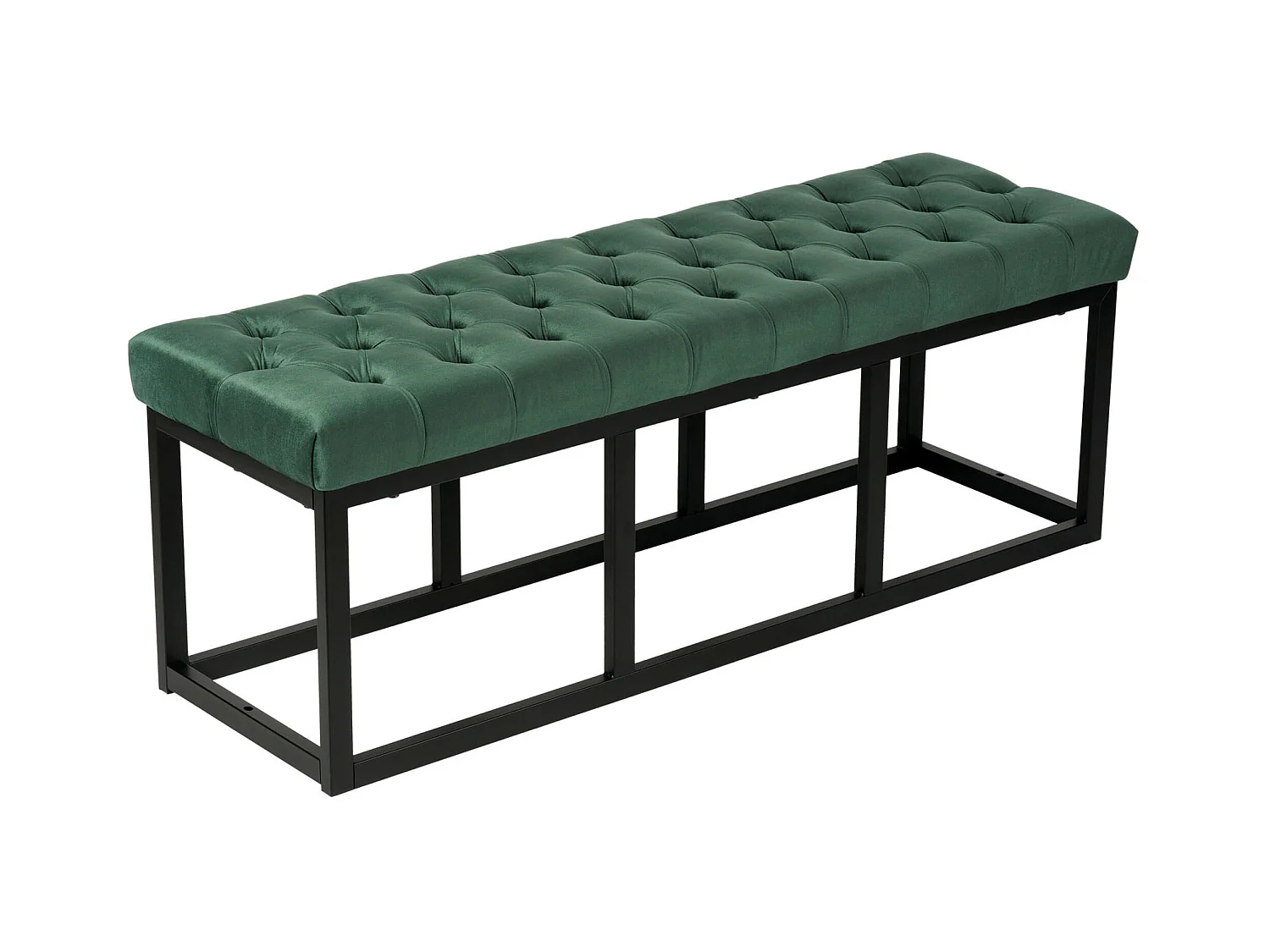 Banquette capitonné bout de métal argentée 120 x 37 x 42 cm BAN10111