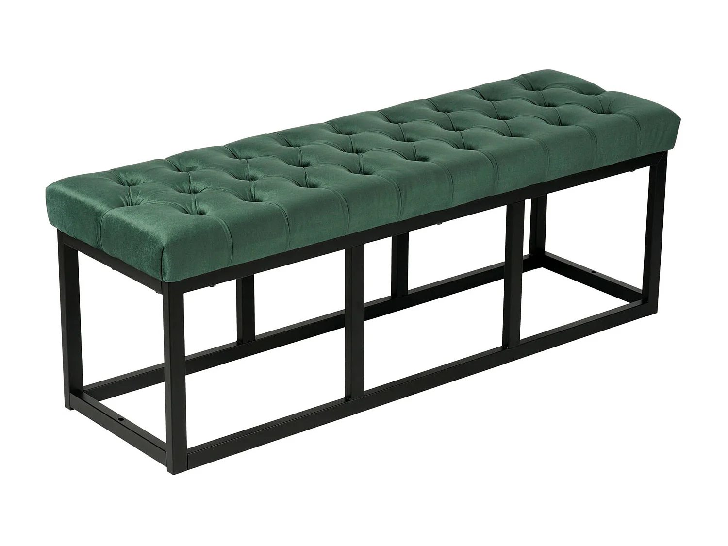 Banquette capitonné bout de métal argentée 120 x 37 x 42 cm BAN10111