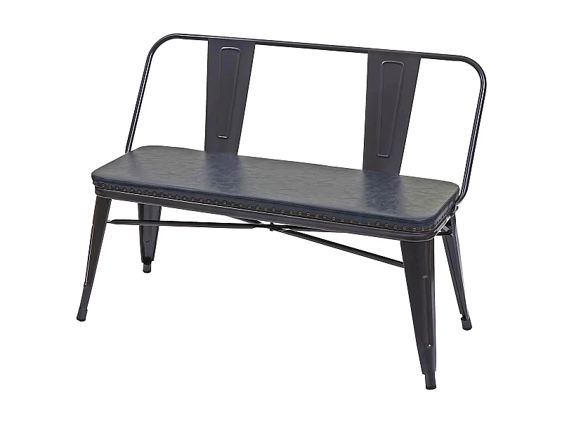 Banc 2 places de PVC grise 114 x 50 x 82 cm 04_0000062