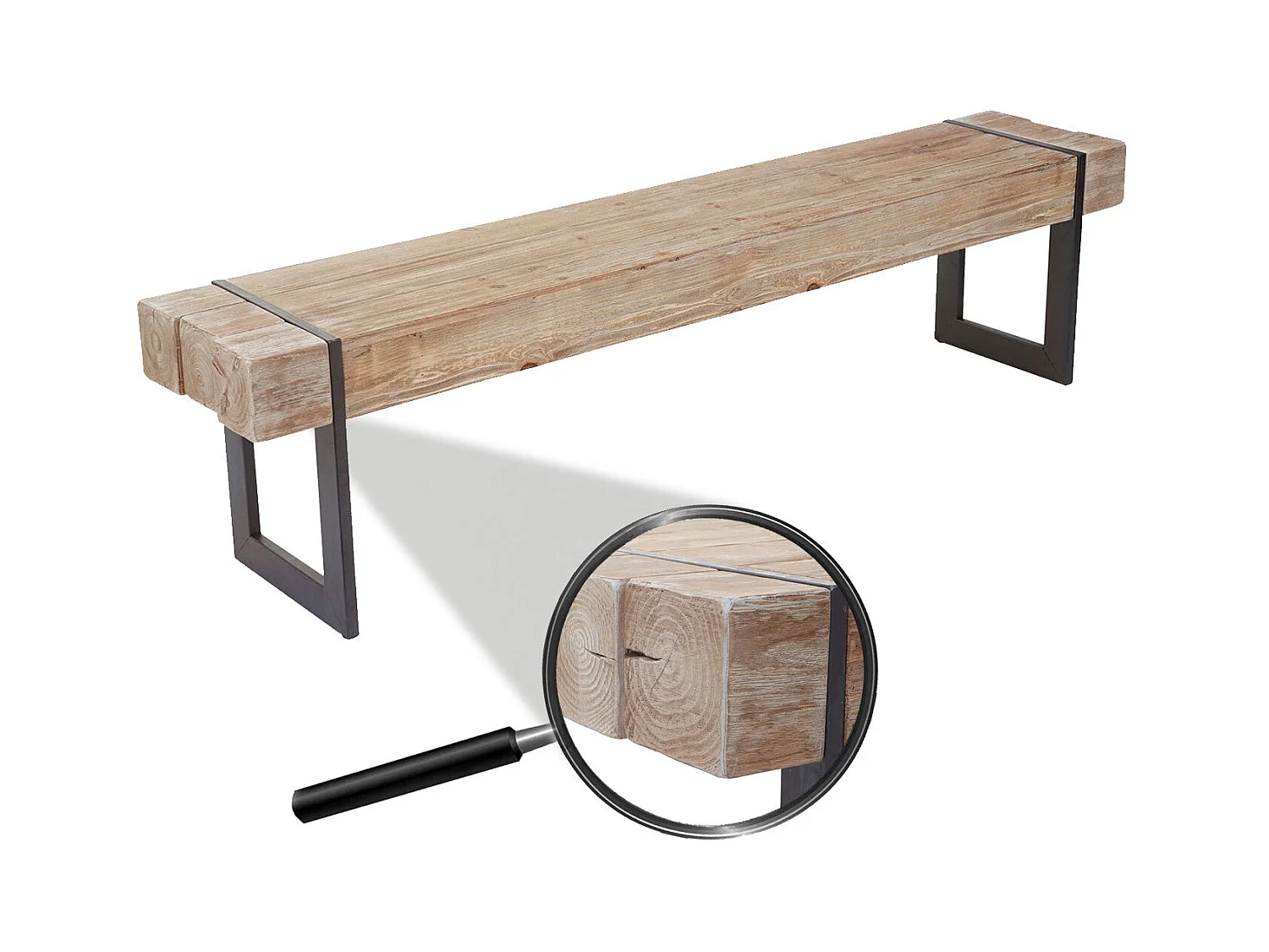 Banc de salle à bois marron 40 x 20 x 184 cm 04_0005840