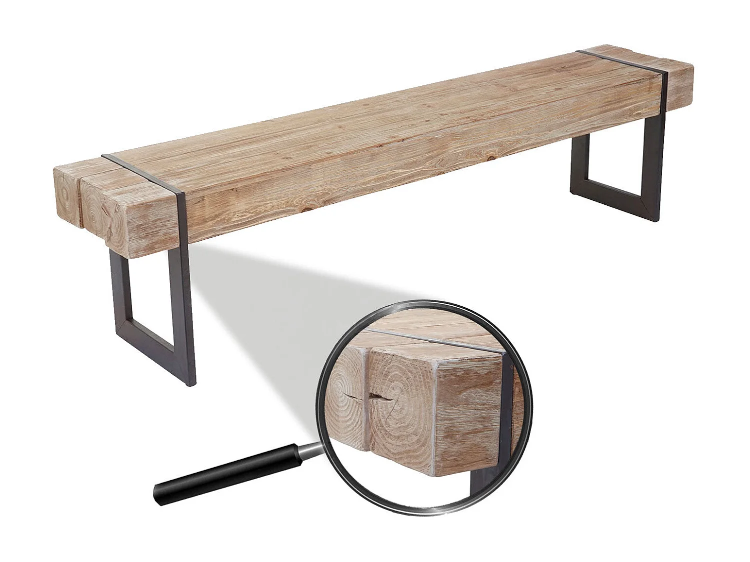 Banc de salle à bois marron 40 x 20 x 184 cm 04_0005840