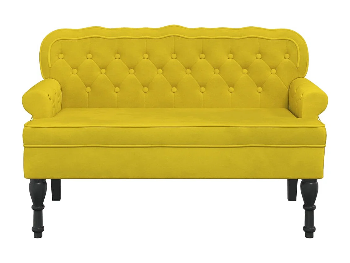 Banc canapé avec dossier jaune 119.5 x 64.5 x 75 cm DEC024649