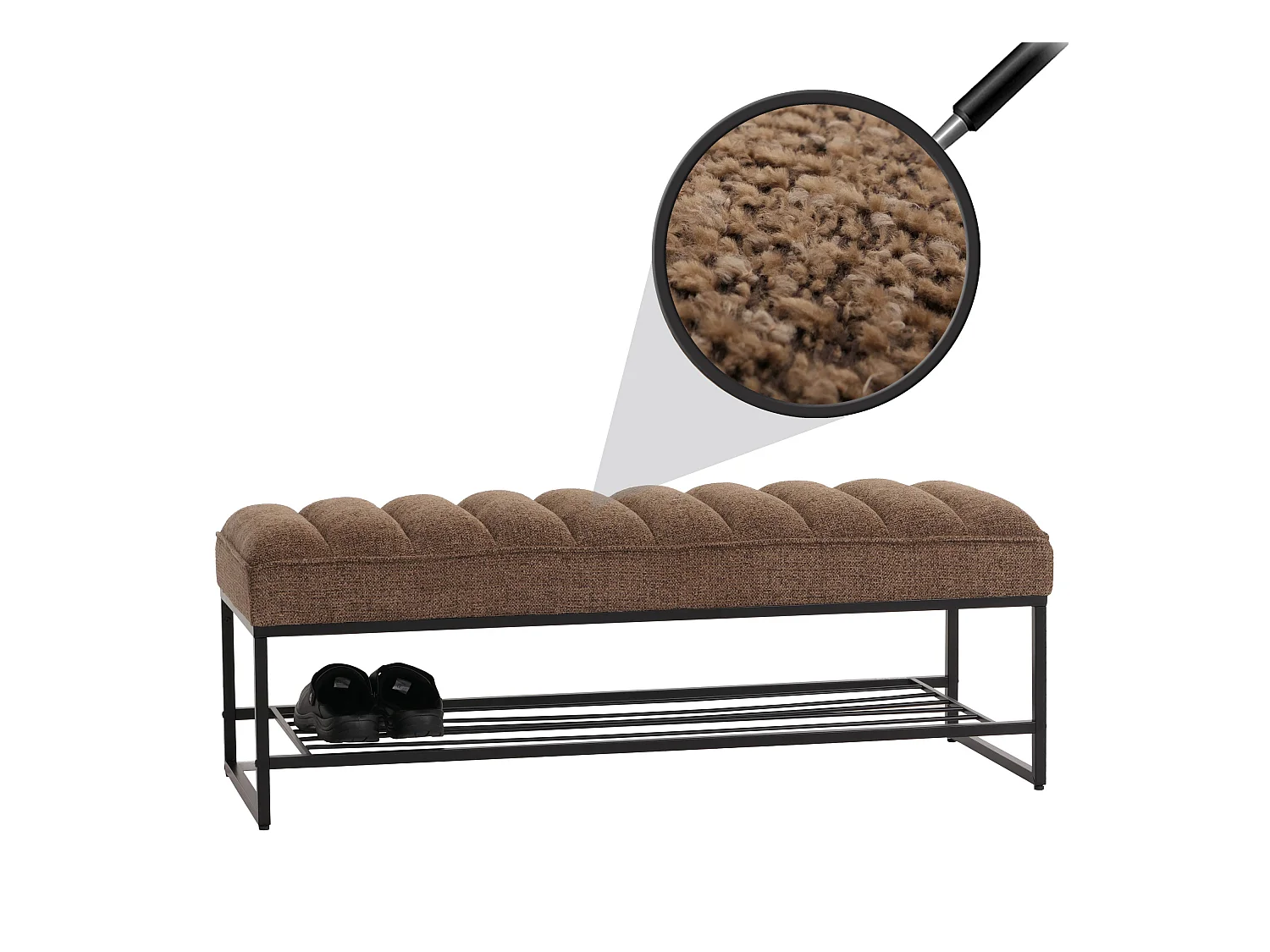 Banc avec étagère à métal argentée 51 x 28 x 132 cm 04_0005812