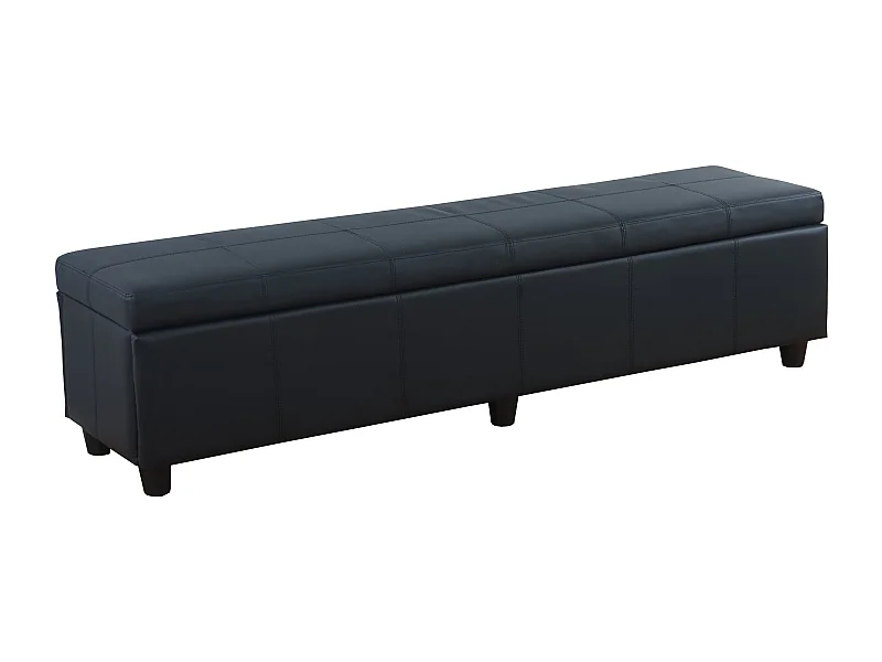 Banc banquette avec compartiment PVC noire 46 x 24 x 192 cm 04_0005814