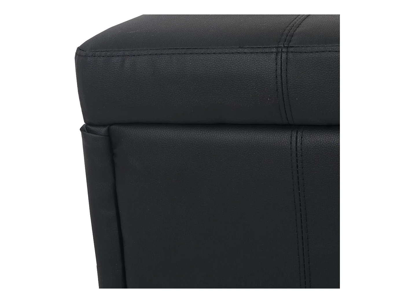 Banc banquette avec compartiment PVC noire 46 x 24 x 192 cm 04_0005814