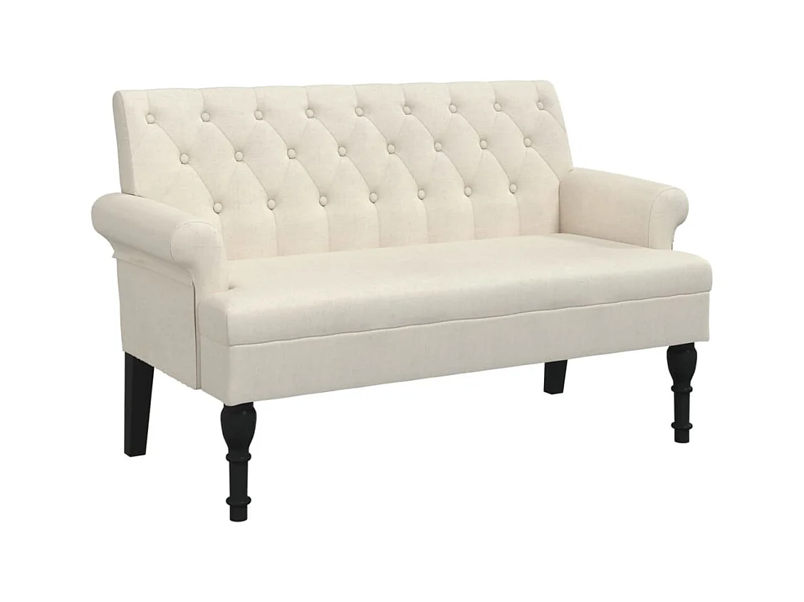 Banquette banc avec dossier tissu crème 120 x 62 x 75.5 cm DEC024637