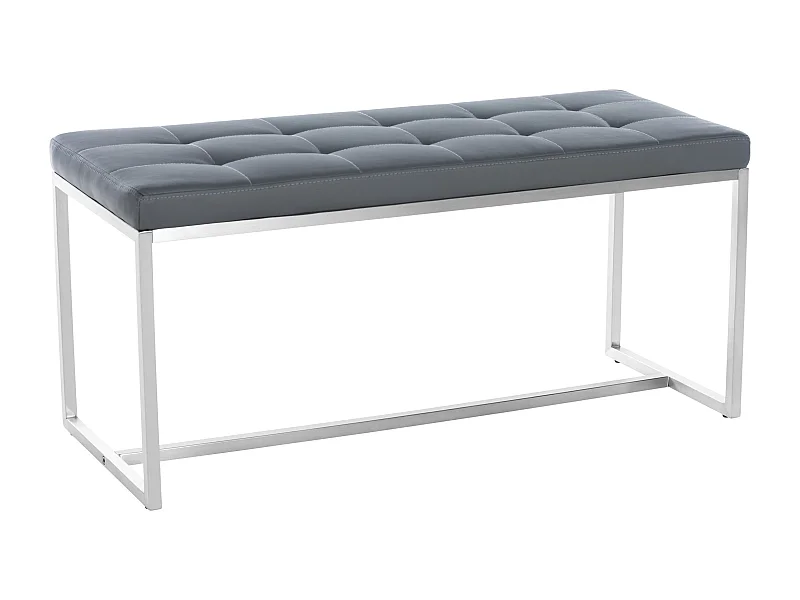 Banc banquette en PVC argenté 100 x 40 x 48 cm 10_0005504