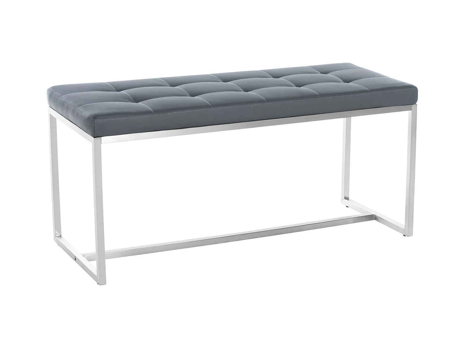 Banc banquette en PVC argenté 100 x 40 x 48 cm 10_0005504