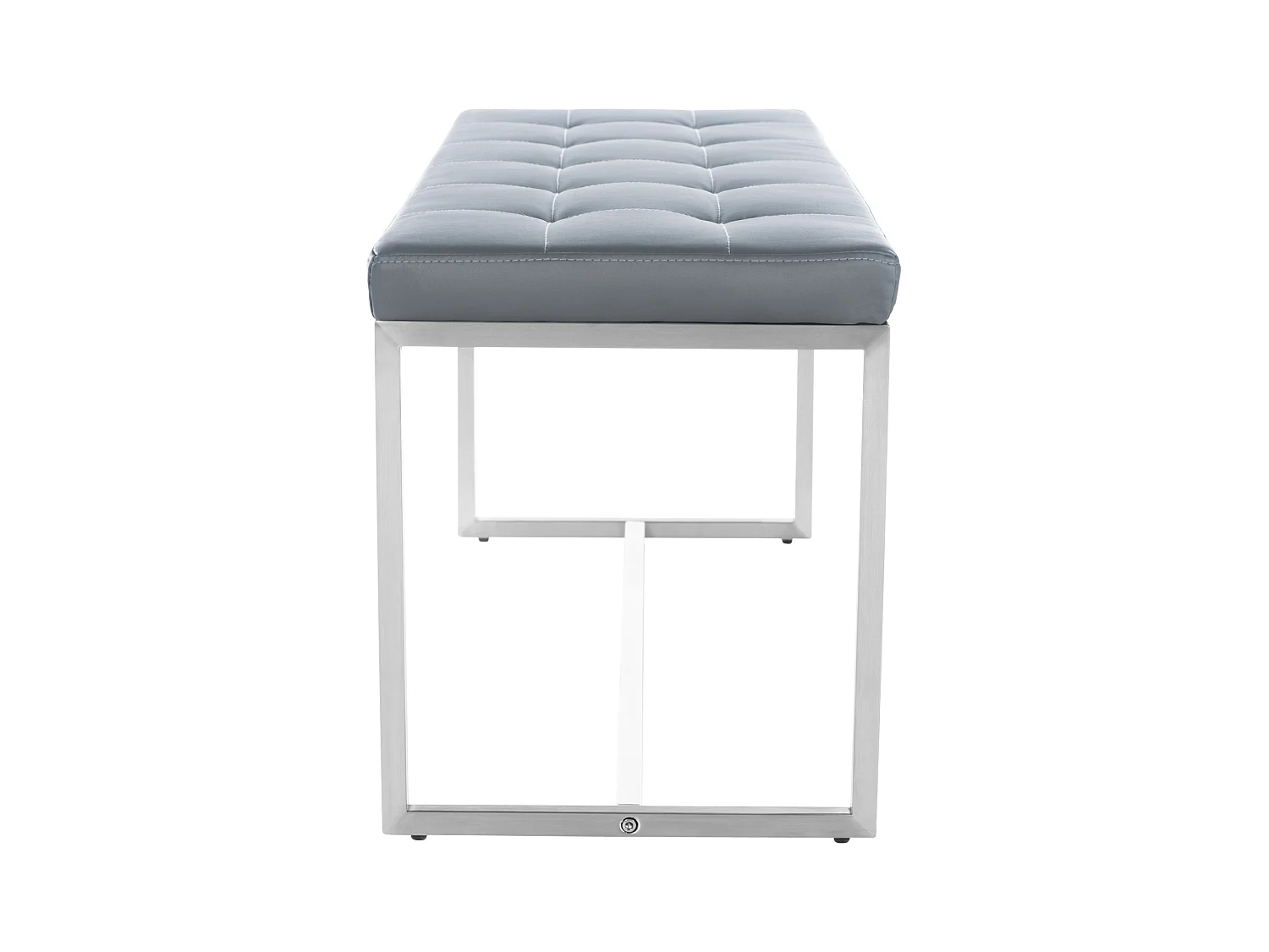 Banc banquette en PVC argenté 100 x 40 x 48 cm 10_0005504