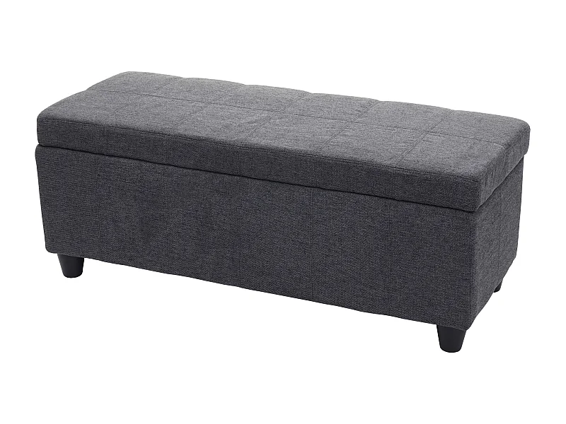 Banquette de rangement banc tissu grise 47 x 41 x 117 cm 04_0006454