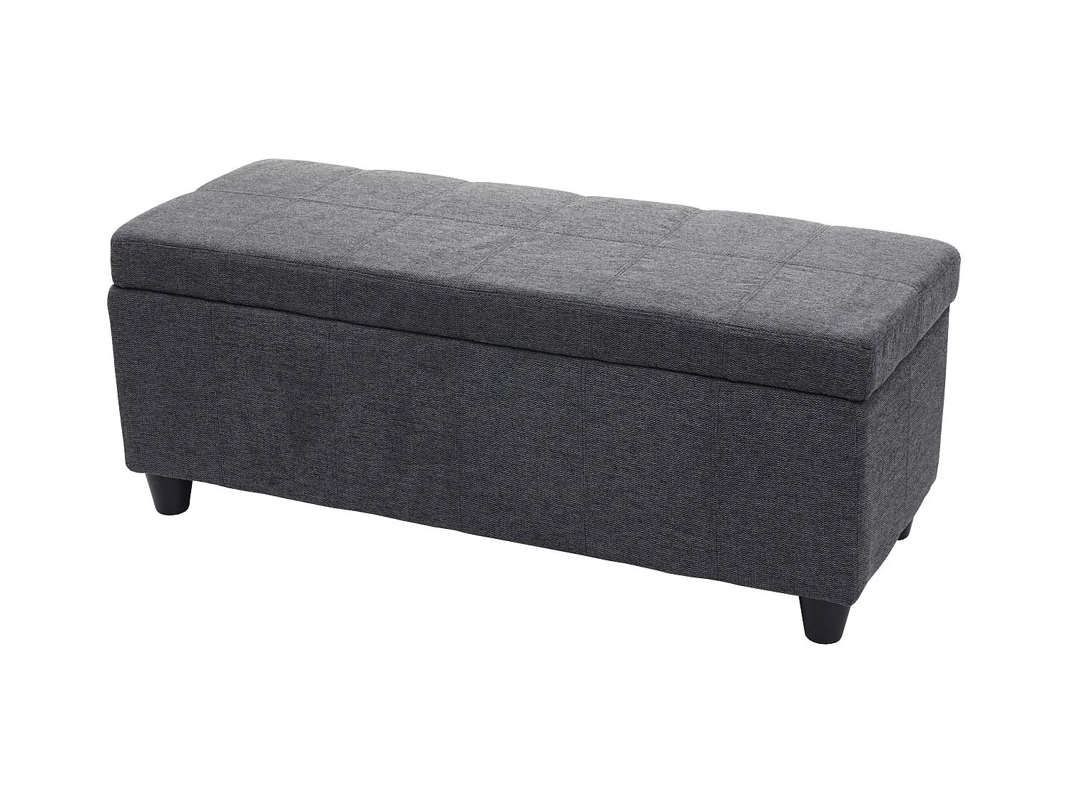 Banquette de rangement banc tissu grise 47 x 41 x 117 cm 04_0006454