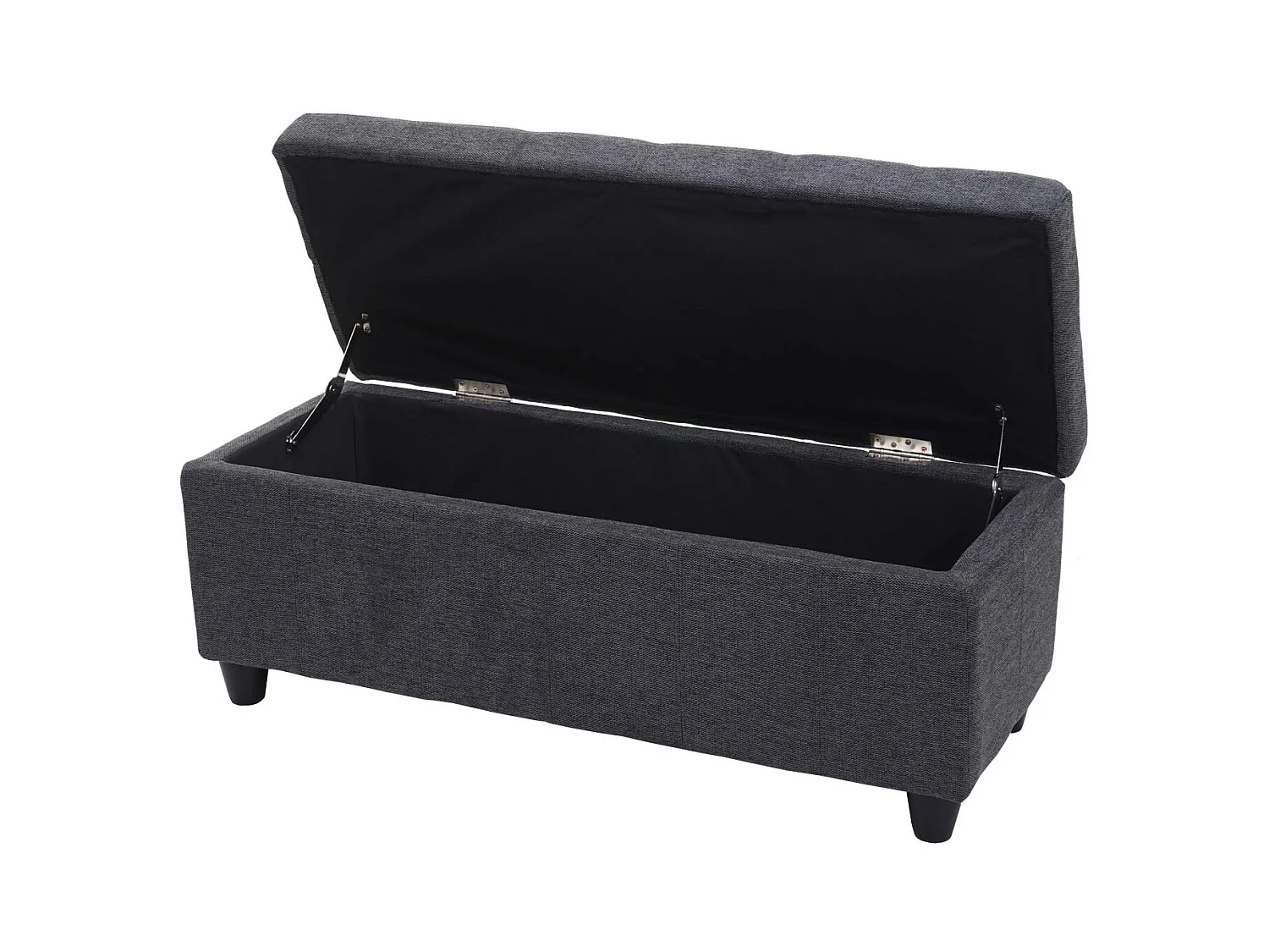Banquette de rangement banc tissu grise 47 x 41 x 117 cm 04_0006454