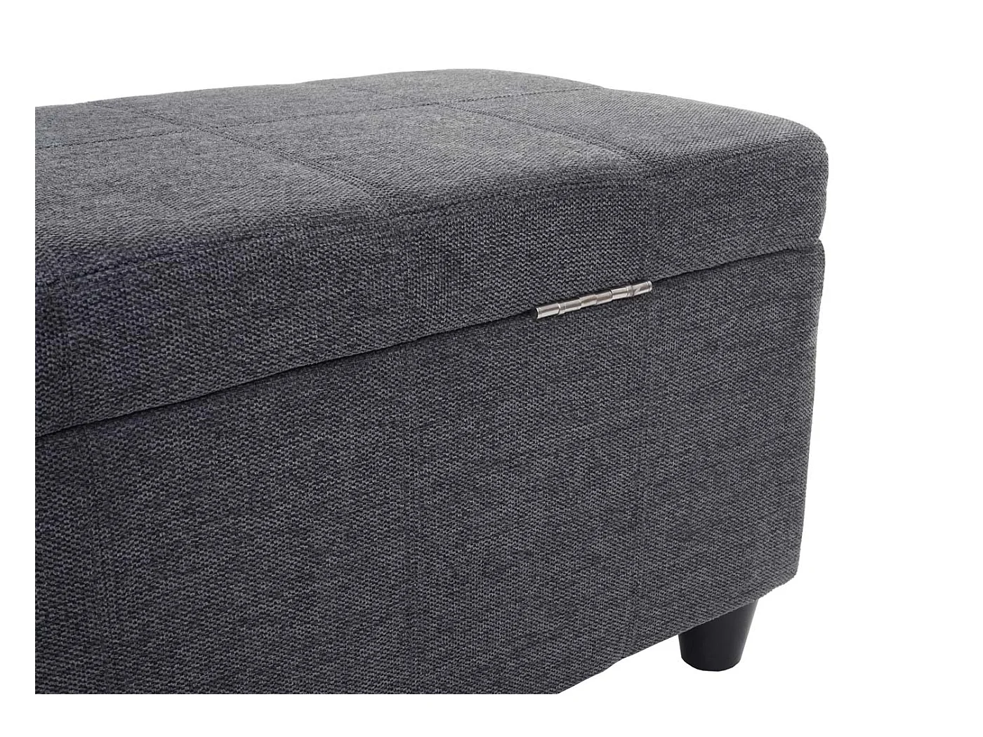 Banquette de rangement banc tissu grise 47 x 41 x 117 cm 04_0006454