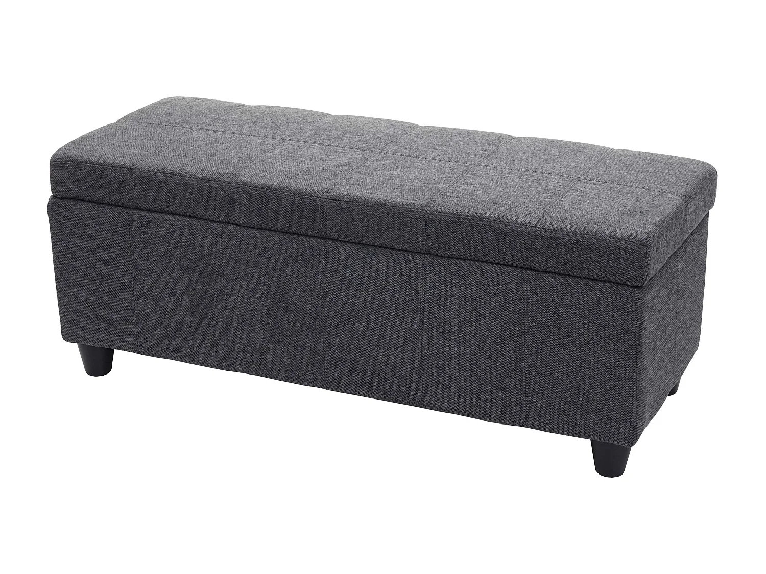 Banquette de rangement banc tissu grise 47 x 41 x 117 cm 04_0006454