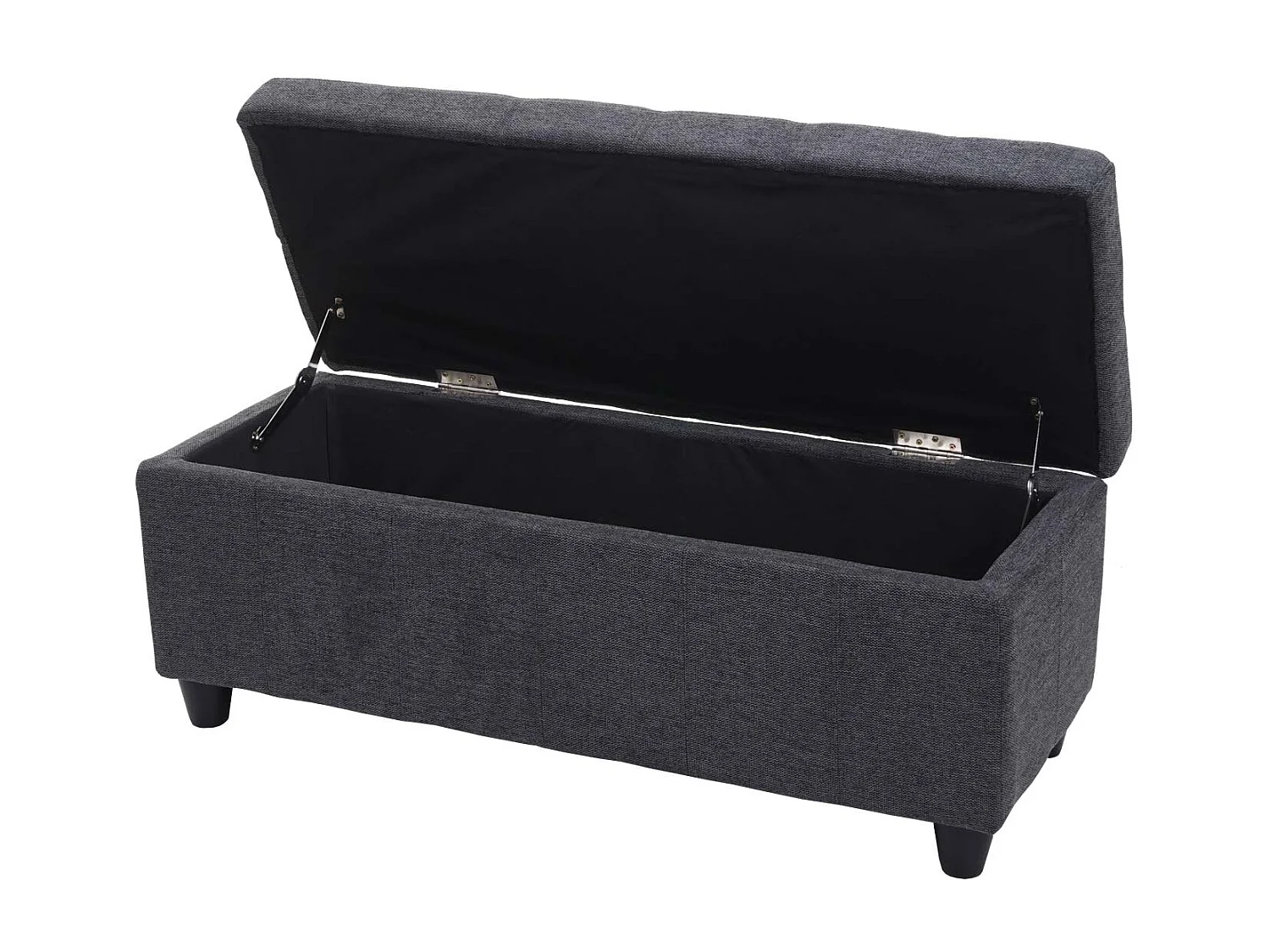 Banquette de rangement banc tissu grise 47 x 41 x 117 cm 04_0006454