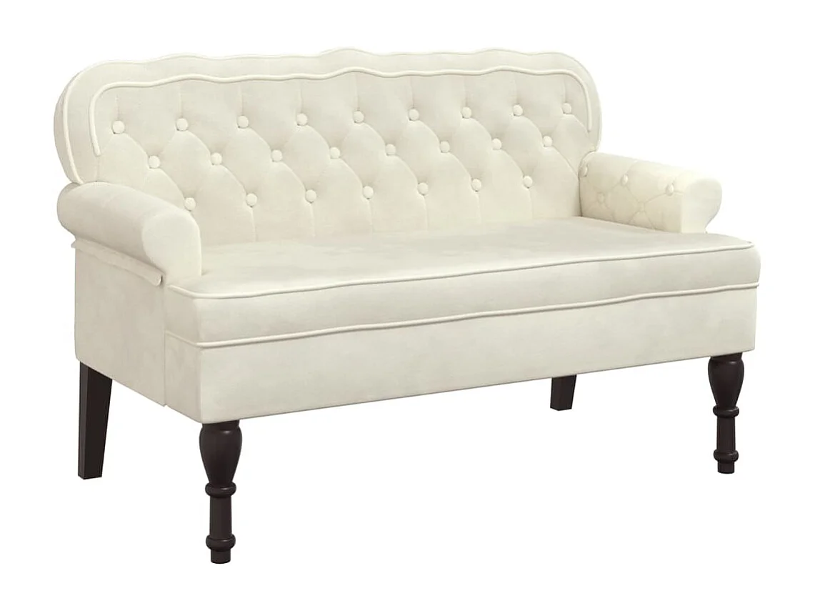 Banquette banc avec dossier crème 119.5 x 64.5 x 75 cm DEC024643