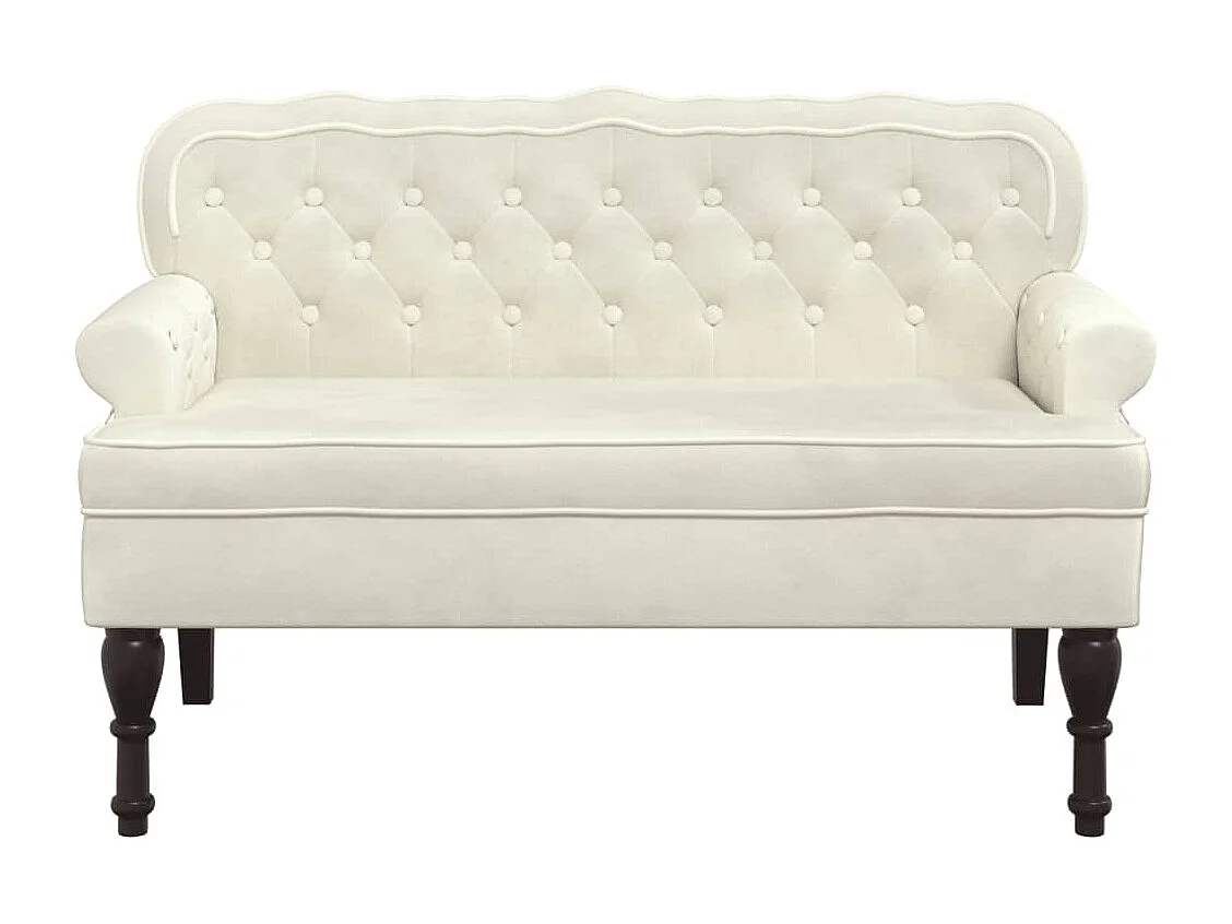 Banquette banc avec dossier crème 119.5 x 64.5 x 75 cm DEC024643