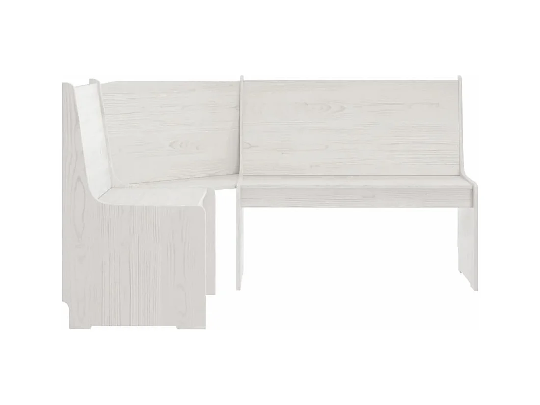 Banc d'angle avec dossier bois blanche 151 x 118.5 x 85 cm DEC025003