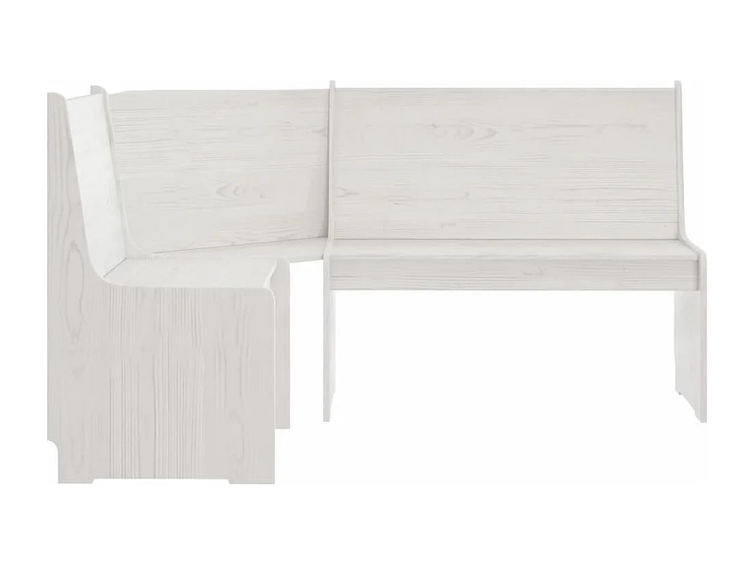 Banc d'angle avec dossier bois blanche 151 x 118.5 x 85 cm DEC025003