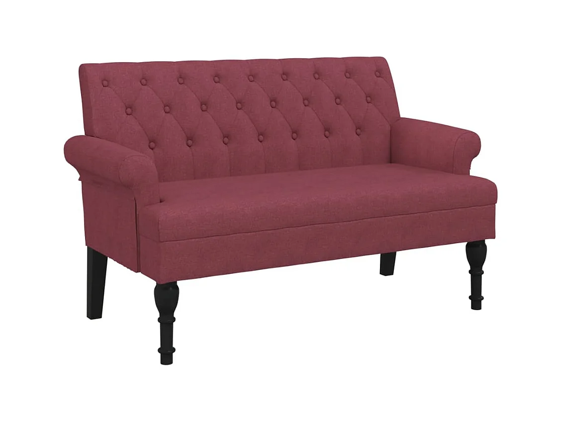 Banquette banc avec dossier tissu bordeaux 120 x 62 x 75.5 cm DEC024659