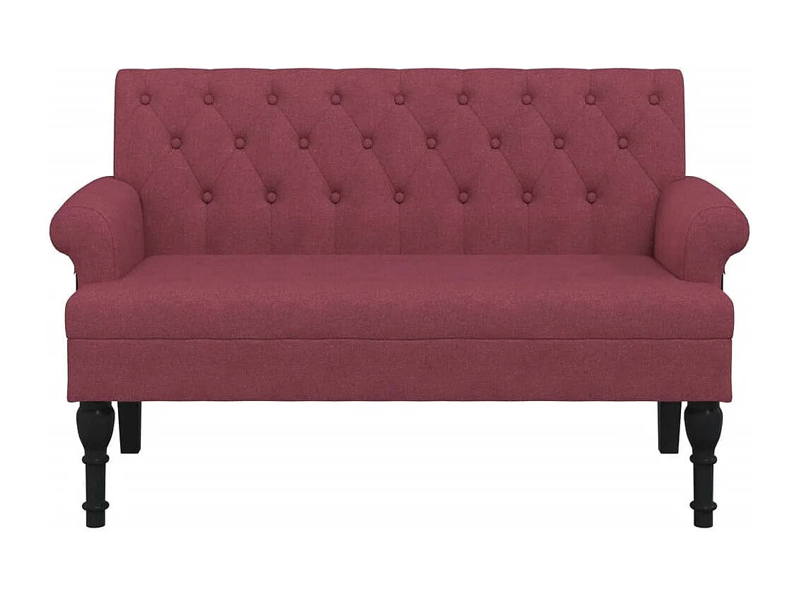 Banquette banc avec dossier tissu bordeaux 120 x 62 x 75.5 cm DEC024659