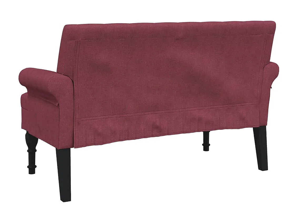 Banquette banc avec dossier tissu bordeaux 120 x 62 x 75.5 cm DEC024659