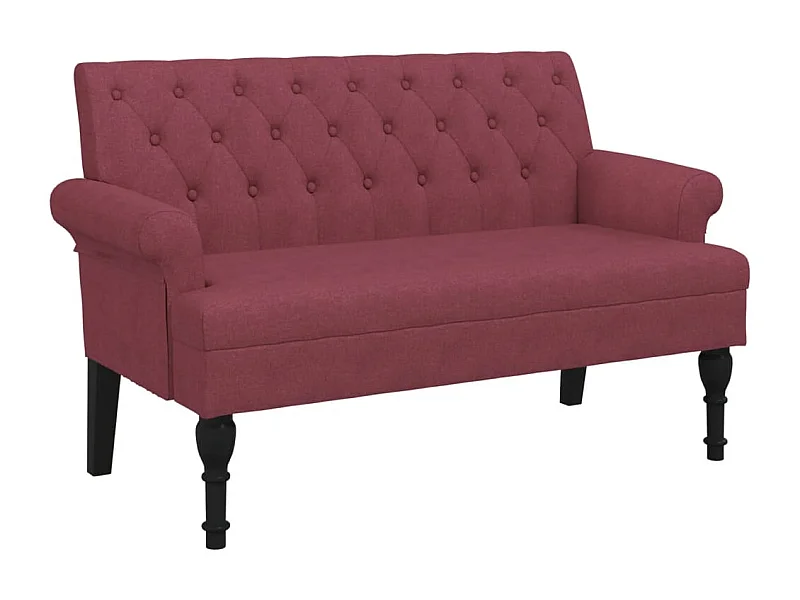 Banquette banc avec dossier tissu bordeaux 120 x 62 x 75.5 cm DEC024659