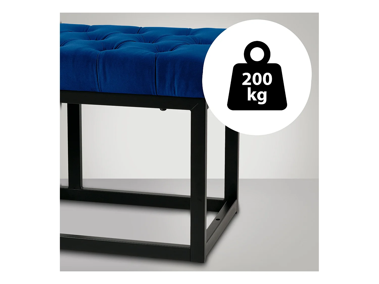 Banquette banc bout de métal bleue 120 x 37 x 42 cm 10_0003666