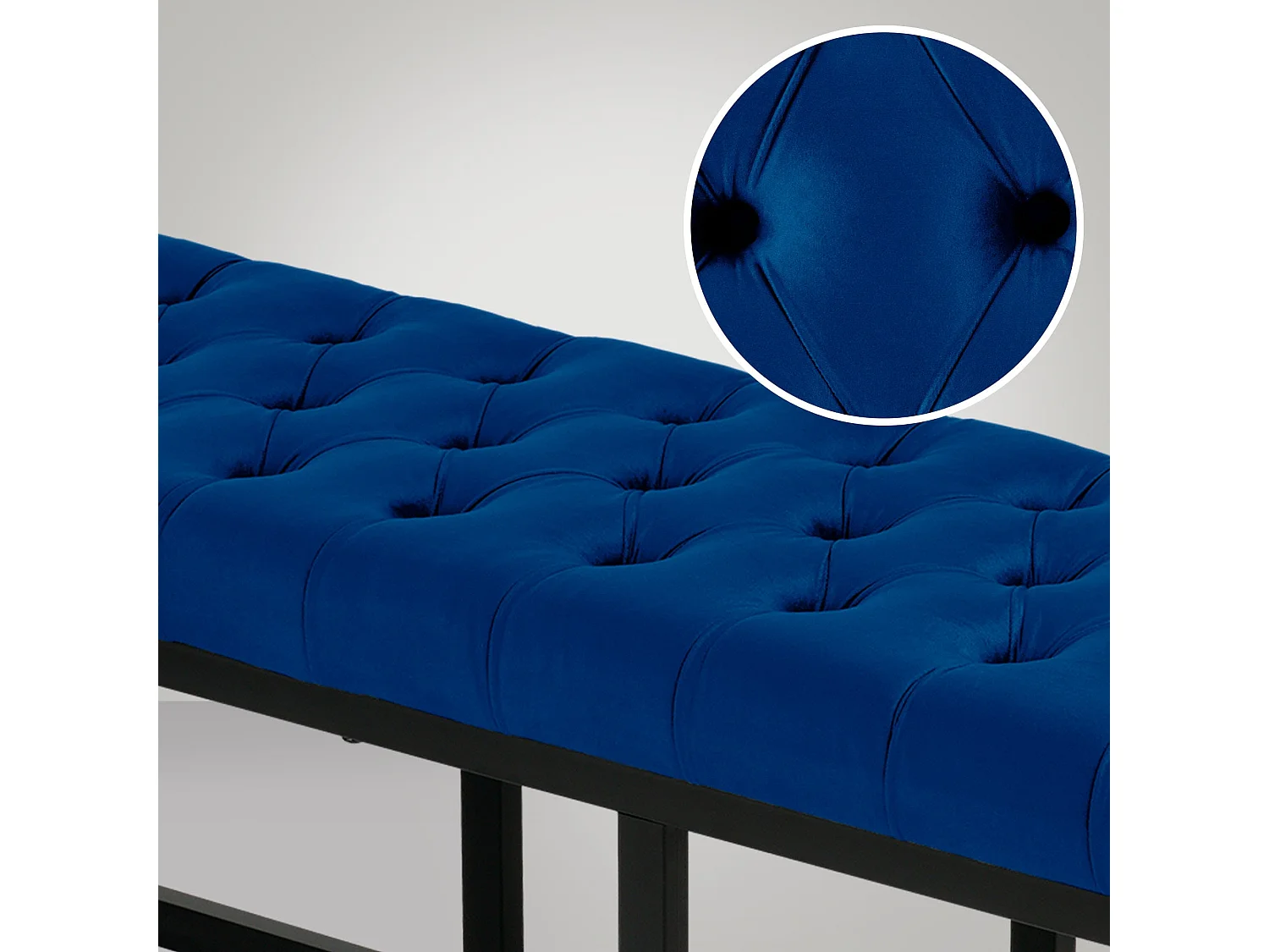 Banquette banc bout de métal bleue 120 x 37 x 42 cm 10_0003666