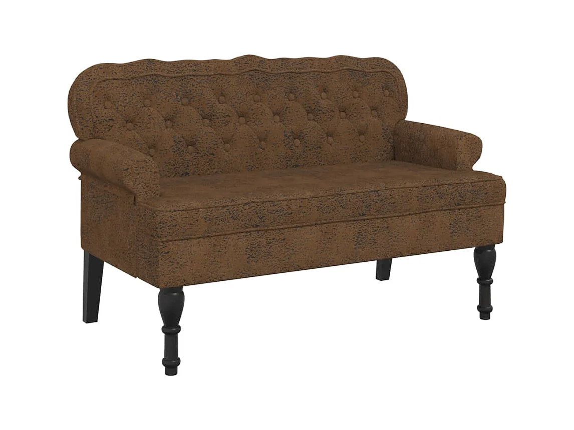 Banquette banc avec dossier PVC marron 119.5 x 64.5 x 75 cm DEC024652