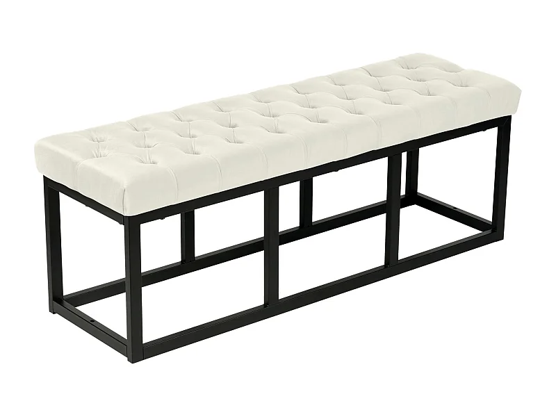 Banquette banc bout de métal crème 120 x 37 x 42 cm 10_0003667