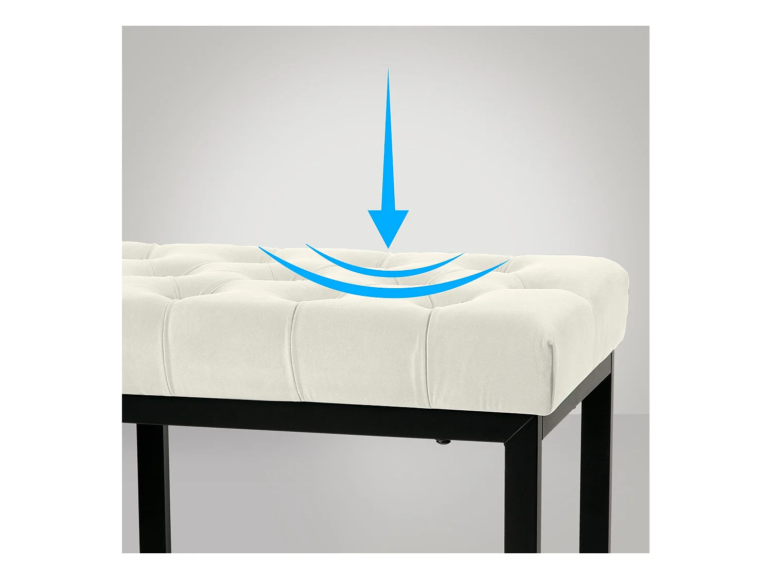 Banquette banc bout de métal crème 120 x 37 x 42 cm 10_0003667